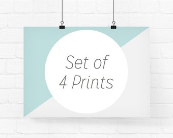 Your choice of 4 prints - Wall Decor, Nursery Print Set, Home Decor, Giclée prints, Custom Print Set, Set of 4 Prints, Set of Four Prints