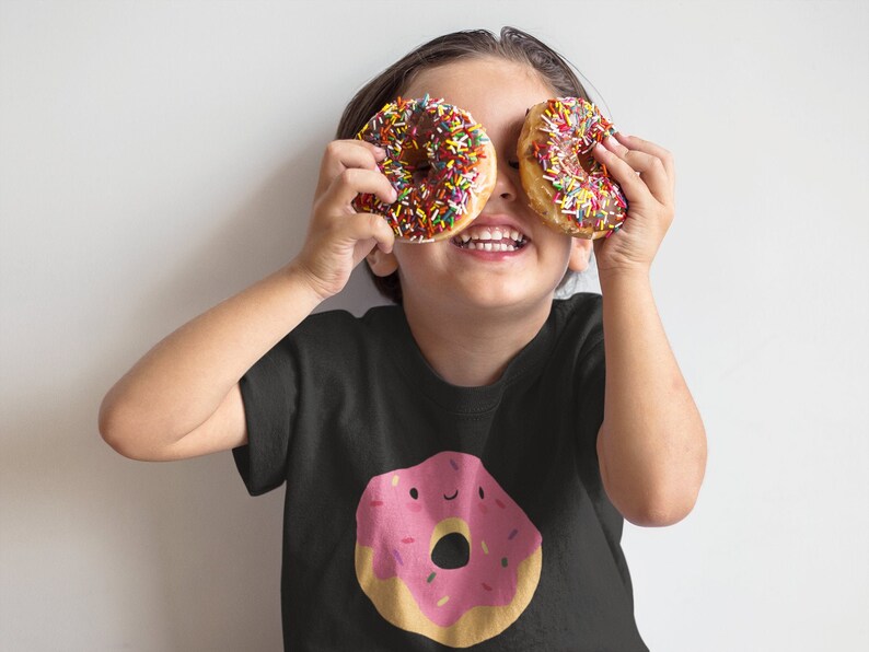 Donut T-shirt, Kids Donut Shirt, Funny Kids Tee, Cute Kids T-shirt, Gift for Kids Birthday, Donut Kids Christmas Gift, Kawaii Donut Onesie® image 5