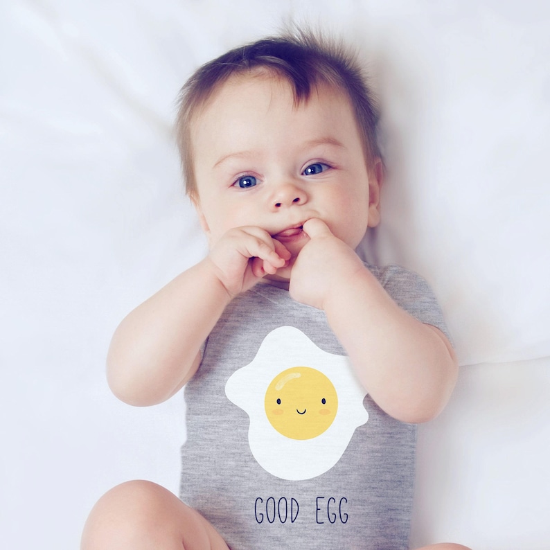 Good Egg Baby Onesie®, Baby Shower Gift, Cute Baby Clothes, Funny Baby Gift, Baby Boy Summer Clothes, Funny Baby Onesie®, Baby Girl Romper image 1