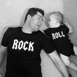 Rock and Roll Father and Son Matching Shirts, Daddy and Daughter Tees,  Dad and Baby Shirts, New Dad Gift, Father's Day Gift, Dad and Son