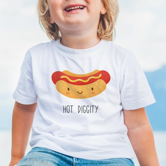 Fun Kids T-shirt Hot Dog Kids Tee Funny Kids Tee Cute Kids 