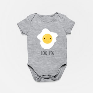 Good Egg Baby Onesie®, Baby Shower Gift, Cute Baby Clothes, Funny Baby Gift, Baby Boy Summer Clothes, Funny Baby Onesie®, Baby Girl Romper Heather Grey
