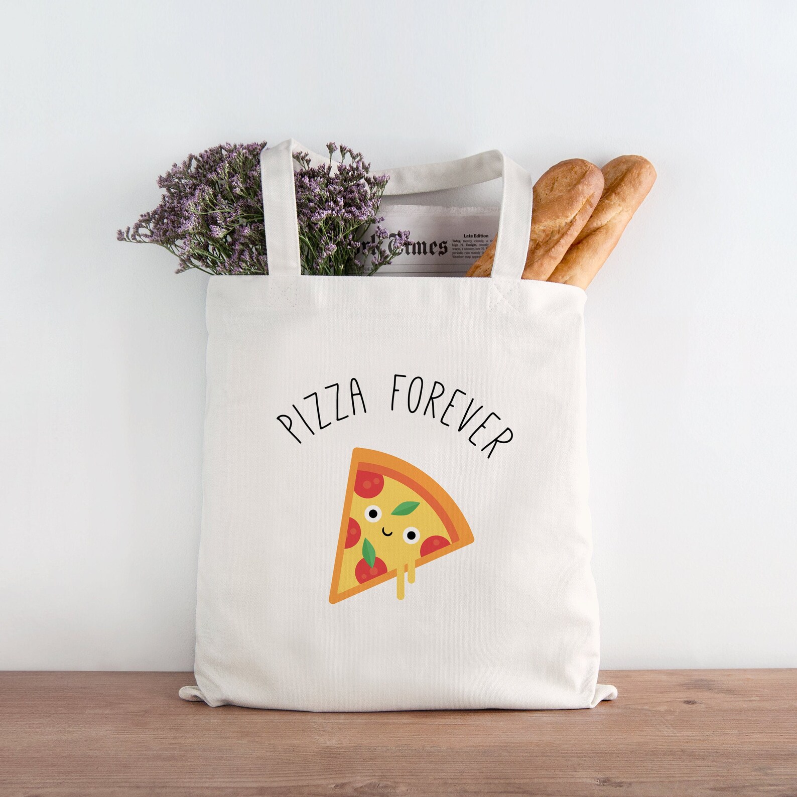 Pizza Forever Tote Bag Pizza Tote Bag Foodie Gifts Foodie Etsy
