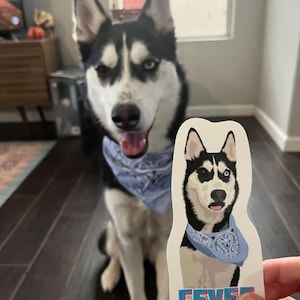 Custom Dog/ Cat Stickers - Personalized Hand Drawn Pet Sticker | Dog Face Decal, Custom Pet Portrait, Dog Sticker, Pet Sticker Gift