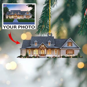 Custom House Photo Ornament, House Ornament Christmas, Picture Acrylic Ornament, 2025 Christmas Ornaments, Xmas Gift for Family