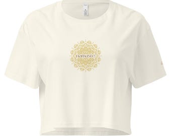 Namaste Crop Top Shirt | Yoga Shirt Damen | Spirituelle Kleidung | Meditation & Achtsamkeit | Sommer Oberteil | Geschenk für Yoginis