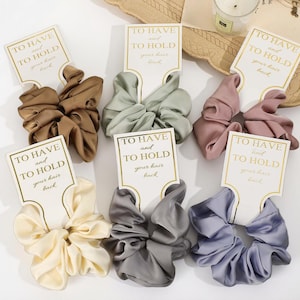 Bridesmaid Proposal Hair Scrunchies,Hair Accessories for Her,To have and To Hold Your Hair Back,Silky Satin Proposal Gift,Maid of honor gift
