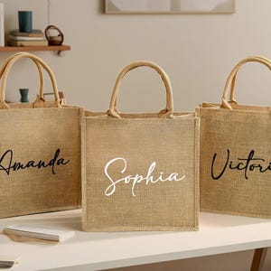 Personalized Bridesmaid Bags,Bridesmaid Tote bag,Bridesmaid gifts, Beach Bag Gift,Bachelorette Party Favors,Jute Bag,Bride Bag with Charm