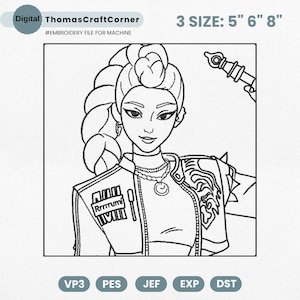 Kpop Idol Group Embroidery Design, Kpop Idol Demon Line Art Embroidery Machine File, Kpop Idol Movie Embroidery File, Instant Download, Pes