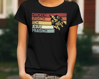 Chicken Raising & Jesus Praising T-shirt Design (PNG SVG)