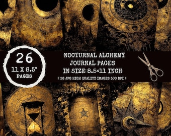 Lunar Alchemy Journal Pages: Gothic Ephemera Set (17x22 Digital Download)