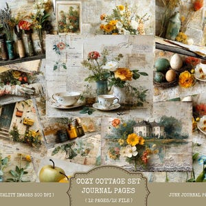 Vintage Cottage Ephemera: Shabby Chic Journal Paper (Digital Download)