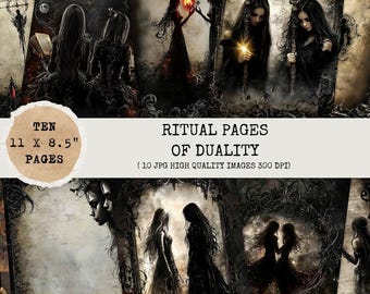 Witch Twins Ritual Pages: Dual Magic Spellbook Sheets (Digital Download)