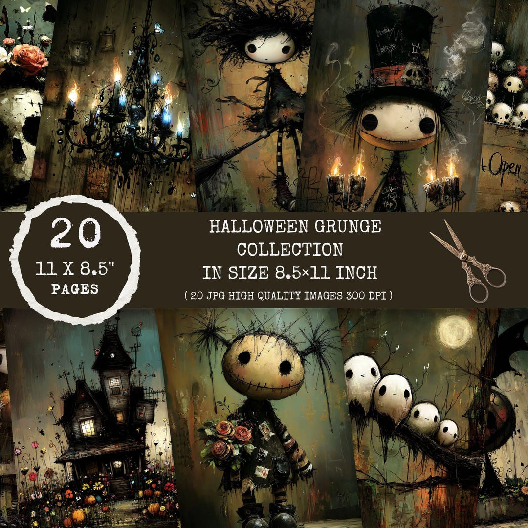 Halloween Junk Journal Pages – Gothic Creepy Ephemera (digital Download ...