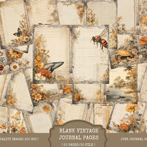 Blank Vintage Journal Pages – Lined, Aged Beige Writing Page Scrapbook Collage Sheet, Background Mixed Media, Journalful printable pages