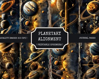 Planetary Alignment Digital Art: Celestial Grunge Star Map (8.5x11 inches, Digital Download