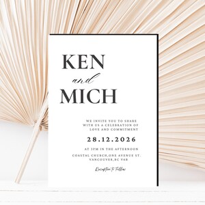 Minimalist Wedding Invitation Template Bundle | Editable Modern Invite Suite, RSVP & Details Cards | Printable Instant Download