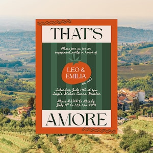 That&#39;s Amore Italian Dinner Party Invitation: Tomato Theme (Canva Template 5x7)