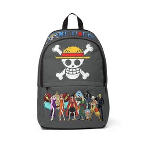 One Piece Themed Backpack, Anime School Bag, Manga Travel Rucksack, Japanese Cartoon Knapsack, Unisex Fabric Backpack