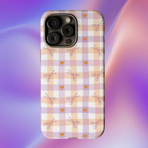 Scissors IPhone Case Subtle Lesbian Pattern - Aesthetic Durable and Cute Pride Gift for LGBTQ Queer Sapphic Accessories