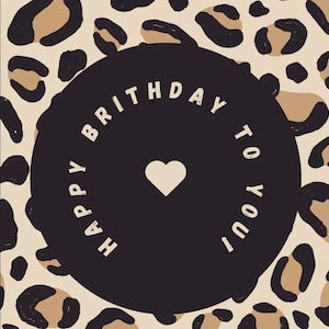 Leopard Print Birthday Card