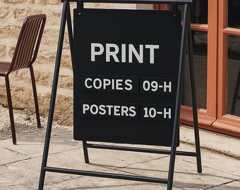 Custom Outdoor A Frame Sidewalk Sign , Double Sided Sandwich Board Sign for Cafe, Shop & Business Advertising Sign