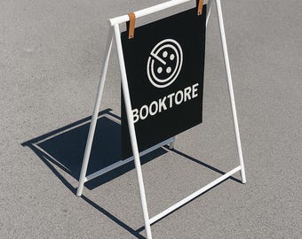 Custom Metal Sidewalk Sign | Outdoor Double Sided Hanging Storefront Business Sign for Shop, Cafe, Salon & Boutique