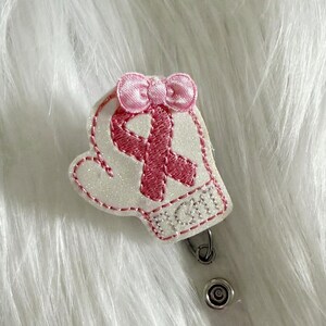 Breast cancer awareness retractable badge reel for nurses, nurses week gift