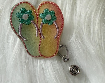 Badgehaspel zomerslipper, intrekbaar naamplaatje, medisch identificatiebewijs