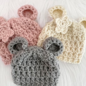 Baby bear hat, newborn bear hat, newborn baby hat, teddy bear hat, newborn photo prop