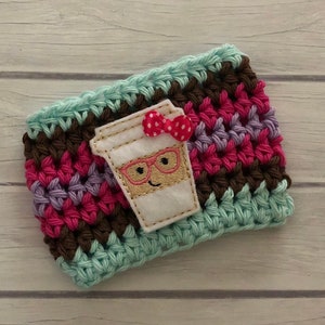 Coffee cozy, coffee cup cozy, nerdy coffee cozy, crochet cup cozy, coffee cup sleeve, cup cozy, crochet coffee cozy, reusable coffee cozy