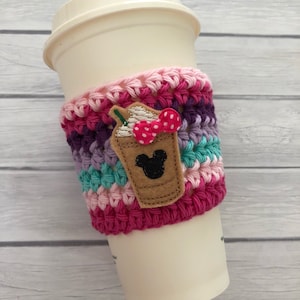Drink cozy, coffee sleeve, crochet cup cozy, coffee cup cozy, crochet cup cozy, rainbow cup cozy, reusable cup sleeve, cup sleeve