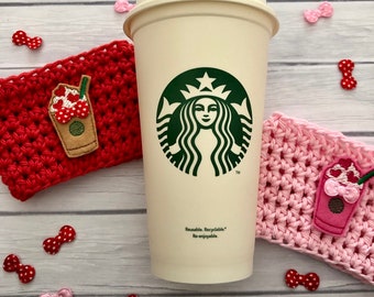 Coffee cup cozy, cup cozy, Valentine cup cozy, coffee cozy, crochet cup cozy, cozy, Valentine coffee, reusable cup sleeve, drink cozy