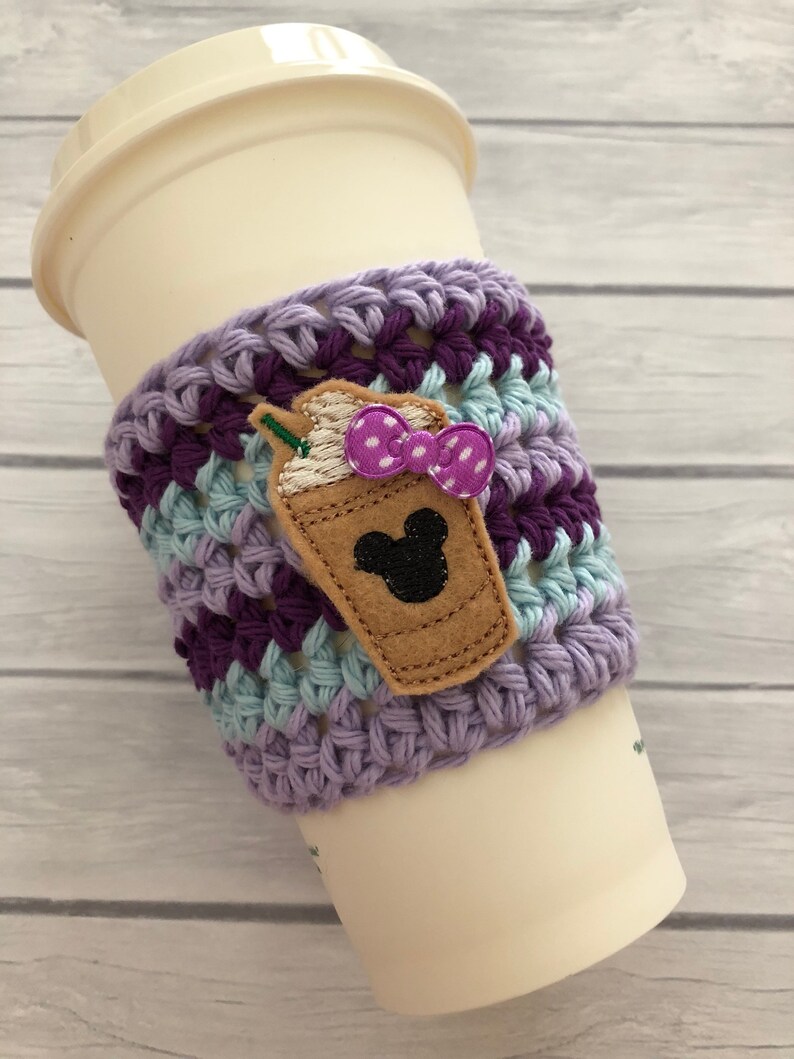 Coffee cozy, coffee sleeve, cup cozy, coffee cup cozy, crochet cup cozy, drink cozy, reusable cup sleeve, colorful coffee cozy image 6