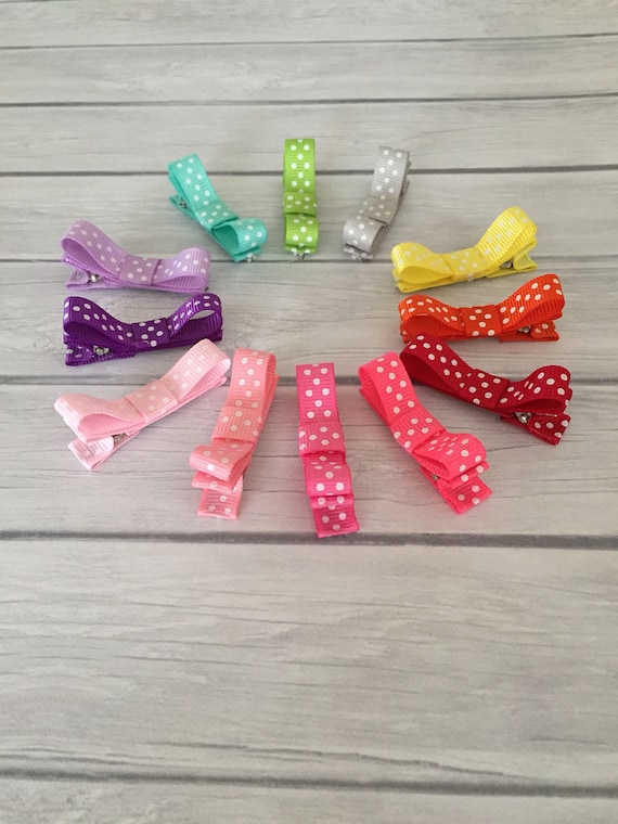 Polka Dot Baby Bow Clip, Alligator Clip, Hair Accessory