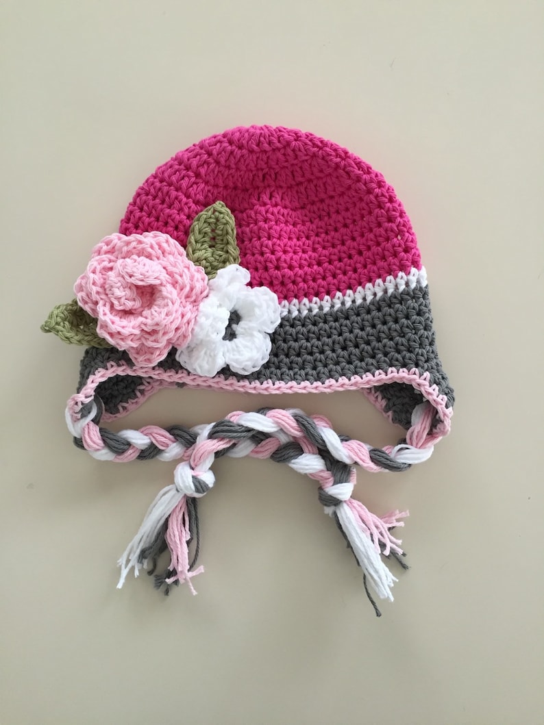 Baby Winter Hat Crochet Earflap Hat Girls Winter Hat Etsy