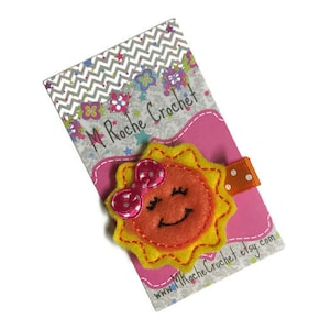 Sun hair clip, hair clips for summer, baby barrettes, toddler hair accessory