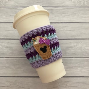 Coffee cozy, coffee sleeve, cup cozy, coffee cup cozy, crochet cup cozy, drink cozy, reusable cup sleeve, colorful coffee cozy image 7