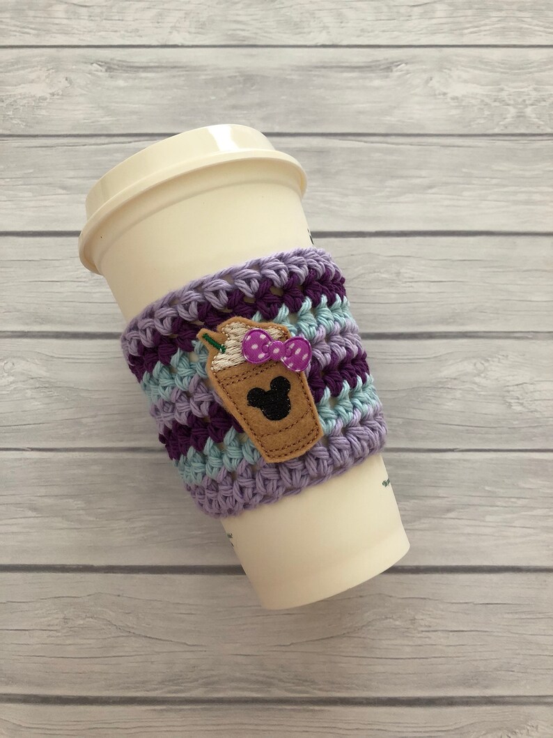 Coffee cozy, coffee sleeve, cup cozy, coffee cup cozy, crochet cup cozy, drink cozy, reusable cup sleeve, colorful coffee cozy image 7