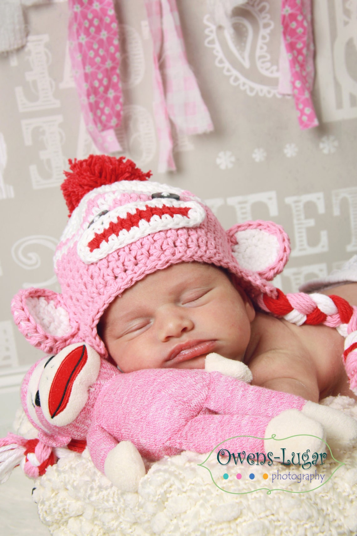Sock monkey pink sock monkey hat monkey crochet hat hat Etsy