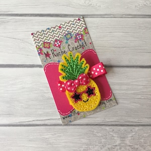 Pineapple hair clip, pineapple, hair clip, summer hair clip, felt hair clip, fruit hair clip, toddler hair clip, hair accessories, baby clip