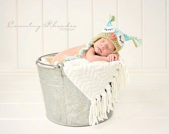 Sleepy owl hat, crochet owl hat, owl hat, baby owl hat, newborn owl hat, owl, knit owl hat, crochet baby hat, newborn photo prop, owl prop