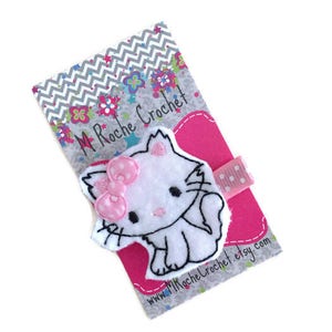 Kitty haarclip, kattenhaarclip, viltclip, babyhaarclip, peuterhaarclip, haaraccessoire, babyaccessoire, haarclippies, baby haarspeldjes