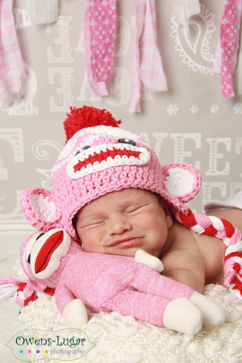 Sock Monkey Pink Sock Monkey Hat Monkey Crochet Hat Hat Etsy