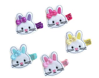 Bunny haarclip met meerdere kleuren, Bunny haarclip, vilten babyhaarclip, Paashaarclip, haaraccessoires voor baby's, peuterhaarclip