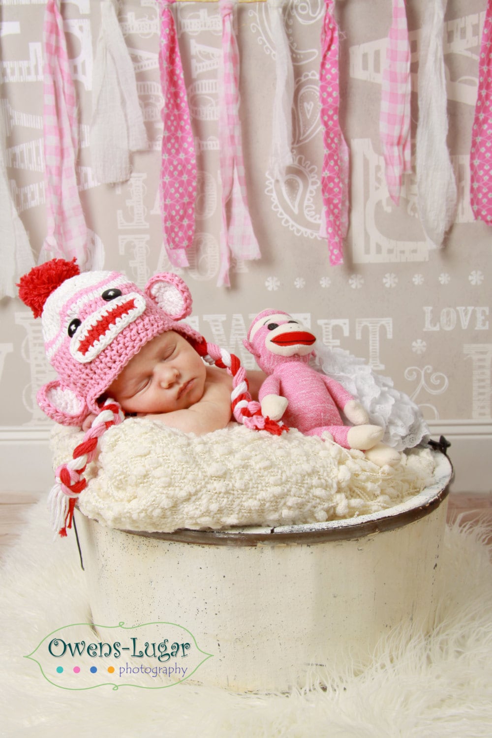 Sock Monkey Pink Sock Monkey Hat Monkey 