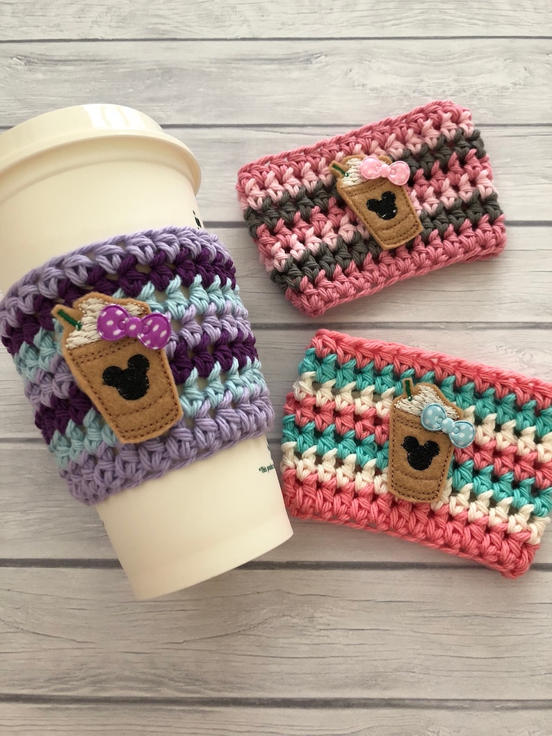 Coffee cozy, coffee sleeve, cup cozy, coffee cup cozy, crochet cup cozy, drink cozy, reusable cup sleeve, colorful coffee cozy image 8