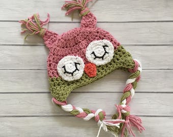 Owl hat, crochet owl hat, baby owl hat, crochet baby hat, baby owl, animal hat, toddler owl hat, sleepy owl hat, animal hat, photo prop