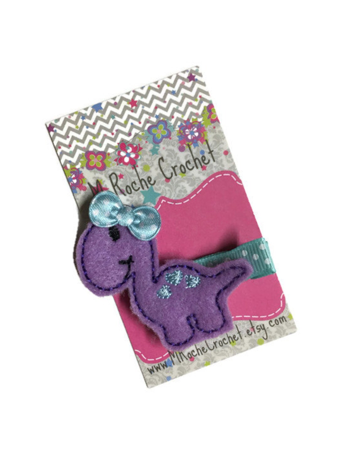 Dinosaur Hair Clip Purple Toddler Felt Clip Baby Barrettes Etsy