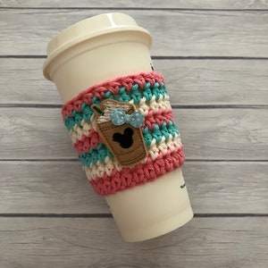 Coffee cozy, coffee sleeve, cup cozy, coffee cup cozy, crochet cup cozy, drink cozy, reusable cup sleeve, colorful coffee cozy image 5